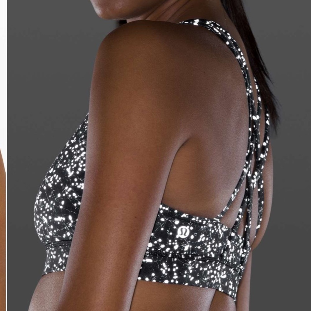 Lululemon Energy Reflective Bra Crinkle Dust Reflective Alpine White Multi 4